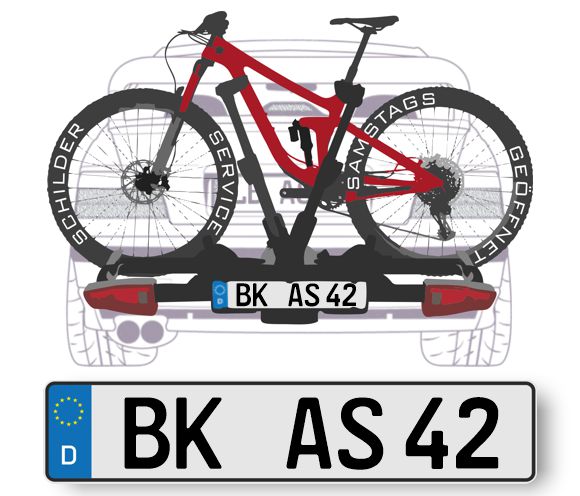 Fahrradträger Kennzeichen am Samstag ⇶ BK Backnang