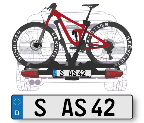 Fahrradträger Kennzeichen am Samstag ⇶ S Stuttgart