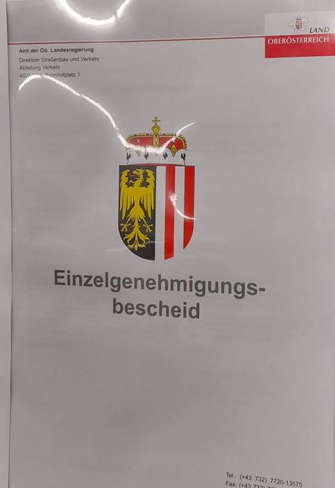 Österreich – Einzelgenehmigungsbescheid – Einzelgenehmigungsbescheid