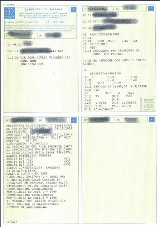 Italien – Carta di Circolazione (Libretto) – Carta di Circolazione
